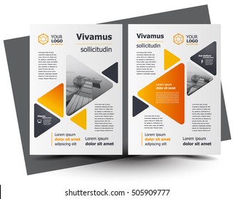 Flyer brochure design, business flyer size A4 template, creative leaflet, trend cover geometric yellow color