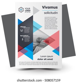 Flyer brochure design, business flyer size A4 template, creative leaflet, trend cover geometric triangles