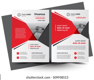 Flyer brochure design, business flyer size A4 template, creative leaflet, trend cover geometric red color