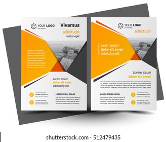 Orange Hexagon Vector Annual Report Leaflet Stock Vector (Royalty Free ...