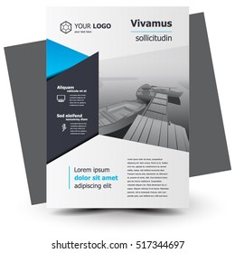 Flyer brochure design, business flyer size A4 template, creative leaflet, trend cover geometric triangles