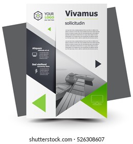 Flyer brochure design, business flyer size A4 template, creative leaflet, trend cover geometric triangles