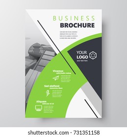 Flyer brochure design, business flyer size A4 template, creative leaflet green color