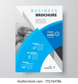 Flyer brochure design, business flyer size A4 template, creative leaflet blue color
