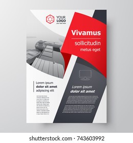 Flyer brochure design, business flyer size A4 template, creative leaflet red color