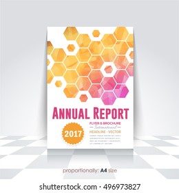 Flyer Brochure Design. Corporate Leaflet, Cover Template. Polygonal Frames 