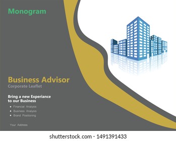 flyer brochure design layout space for photo background, vector illustration template