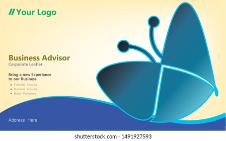 flyer brochure design layout space for photo background, vector illustration template