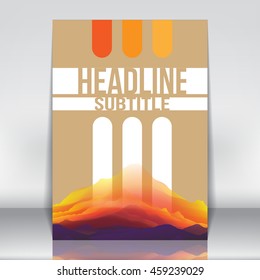 Flyer Or Brochure Design on Flowing Background - Vector Illustration