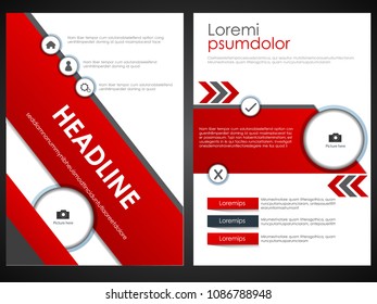 Flyer brochure design, size A4 template, creative cover curves blue