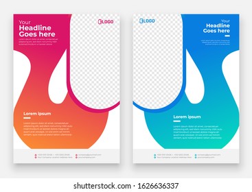 Flyer brochure design in size A4 template, layout space for photo background.