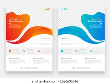 Flyer brochure design in size A4 template, layout space for photo background.