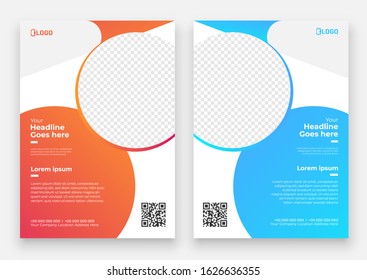 Flyer brochure design in size A4 template, layout space for photo background.