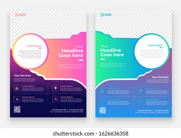 Flyer brochure design in size A4 template, layout space for photo background.