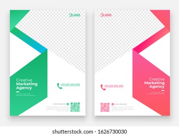 Flyer brochure design in size A4 template, layout space for photo background.
