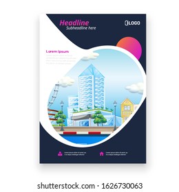 Flyer brochure design in size A4 template, layout space for photo background.