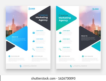 Flyer brochure design in size A4 template, layout space for photo background.