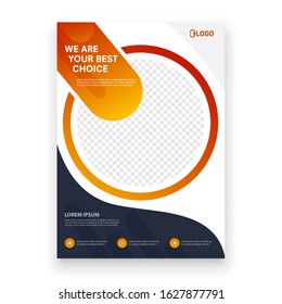 Flyer brochure design in size A4 template, layout space for photo background.
