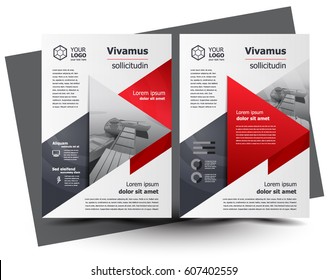 Flyer brochure design size A4 template red