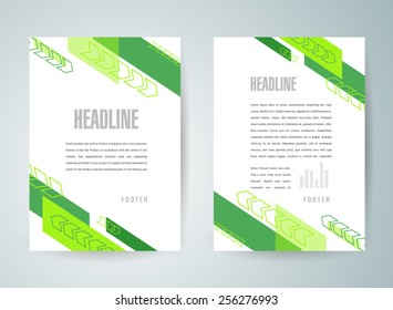 flyer brochure design template abstract stripes and arrows A4 size