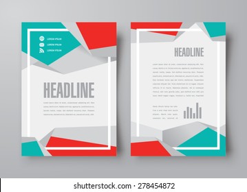 flyer brochure design template abstract frame polygonal