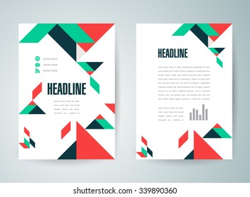 flyer brochure design template abstract triangles figures