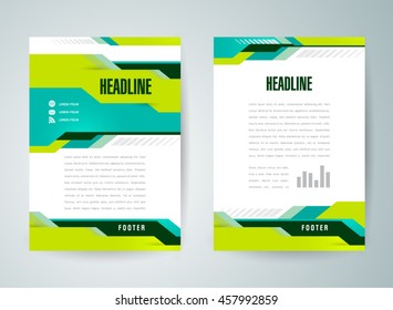 Flyer brochure design template abstract technological futuristic