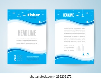 flyer brochure design template background fisher