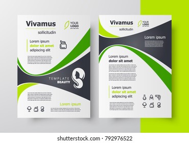 Flyer Brochure Design Template Beauty Green Color