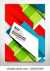 Volante, plantilla de diseño de folleto, fondo geométrico de resumen empresarial, diseño web o de impresión