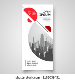 Flyer brochure design template circles theme cover red color