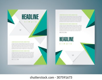 flyer brochure design template cover abstract triangles polygonal