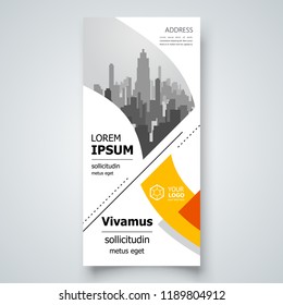 Flyer brochure design template curves waves theme cover red color