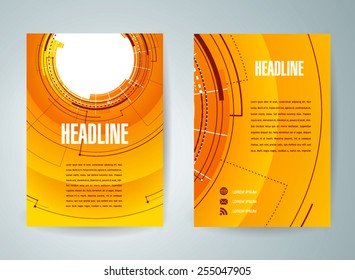 flyer brochure design template future hud circles technological