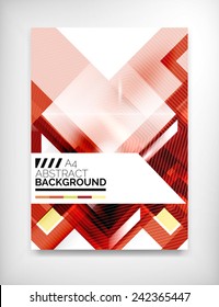 Flyer, Brochure Design Template, Geometric Shape Unusual Abstract Background