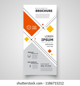 Flyer brochure design template header cover geometric abstract yellow color