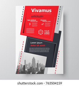 Flyer Brochure Design Template Red Color