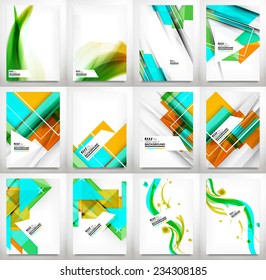 Flyer, Brochure Design Template Set, Business Abstract Geometric Backgrounds, Web or Print Designs