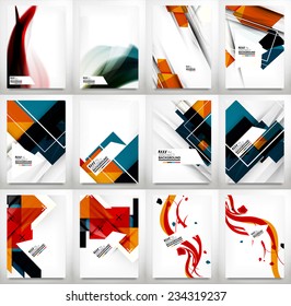 Flyer, Brochure Design Template Set, Business Abstract Geometric Backgrounds, Web or Print Designs