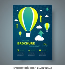 Flyer brochure design template size A4 cover balloon ride up flying theme