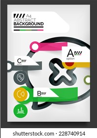 Flyer, Brochure Design Template, with stickers and infographics elements