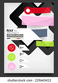 Flyer, Brochure Design Template, with stickers and infographics elements