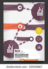 Flyer, Brochure Design Template, with stickers and infographics elements