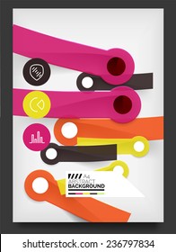 Flyer, Brochure Design Template, with stickers and infographics elements