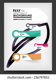 Flyer, Brochure Design Template, with stickers and infographics elements