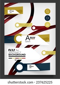 Flyer, Brochure Design Template, with stickers and infographics elements