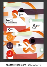 Flyer, Brochure Design Template, with stickers and infographics elements