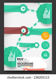 Flyer, Brochure Design Template, with stickers and infographics elements