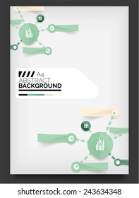 Flyer, Brochure Design Template, with stickers and infographics elements