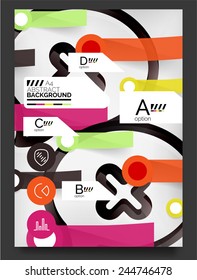 Flyer, Brochure Design Template, with stickers and infographics elements